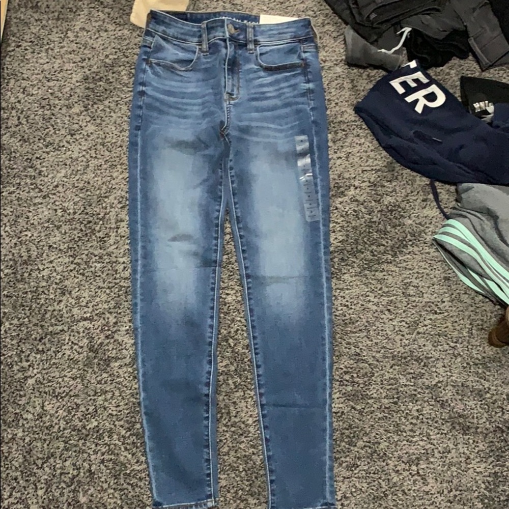 dark blue jeans